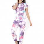 Night Suit Set for Women Rayon, Night Dress, Lounge Wear,Printed Rayon,Top and Capri Set for Women