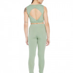 Women Green Solid Ankle Length Training Tights