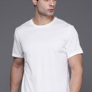Men White Solid Running Sustainable T-shirt