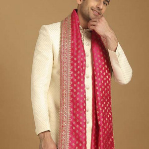 Men Cream Sherwani